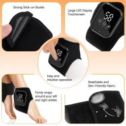Cordless Heated Ankle Brace 3 Levels Hot Compress Vibration Foot And Ankle Protector Support Braces For Plantar Fasciitis Relief Foot Care