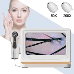 9 Inch HD Skin Hair Scalp Analyzer Detector 50X‑200X Magnification Skin Diagnosis Machine Multispectral Facial Skin Condition Tester For Beauty Salon Home Use Detect Acne Redness Dark Spots Pore Blockage Scalp Hair Follicle Health Analysis Device US EU Pl