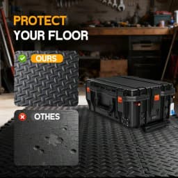 Puzzle Exercise Mat ½ In, EVA Interlocking Foam Floor Tiles For Home Gym, Mat For Home Workout Equipment, Floor Padding For Crawling, Black, 20 In X 20 In X ½ In, 64 Sq Ft - 24 Tiles (24, Black)