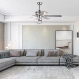 52-Inch Ceiling Fan with Light Remote Control Included Energy Efficient Reversible 3-Speed Motor Indoor Ceiling Fan Light Kit