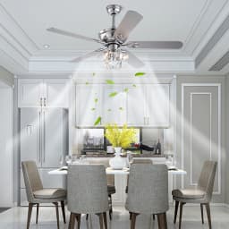 52-Inch Ceiling Fan with Light Remote Control Included Energy Efficient Reversible 3-Speed Motor Indoor Ceiling Fan Light Kit