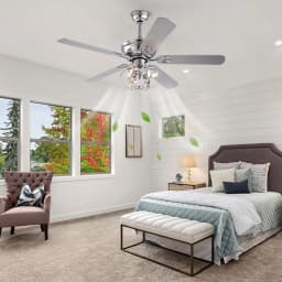 52-Inch Ceiling Fan with Light Remote Control Included Energy Efficient Reversible 3-Speed Motor Indoor Ceiling Fan Light Kit