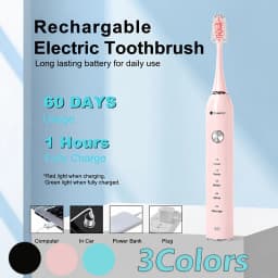 Electric Toothbrush 38000 VPM 5 Cleaning Modes Rechargeable with 11 Replacement Heads 2 Min Smart Timer Waterproof Adult Oral Care