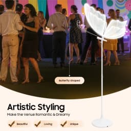 2 Pcs Butterfly Wedding LED Floor Lamp US Plug 110V 30‑35W Adjustable Height Ceiling & Floor Mount Romantic Wedding Aisle Decor Light