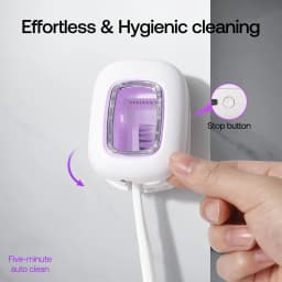 Toothbrush Cleaner, USB Rechargeable Holder Box, universal Electric and Manual Toothbrush, Portable and lightweight Travel Essential, Bathroom Camping Home Daily Cleaning Protection, Ideal Gift for Christmas, Thanksgiving, Halloween.