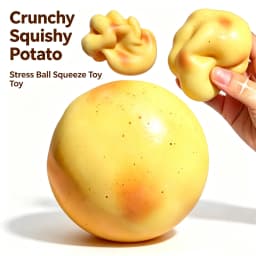 Crunchy Potato Squishy Stress Ball ASMR Fidget Toy Handmade Squeeze Ball Portable Anxiety Relief Sensory Toy for Adults Kids.