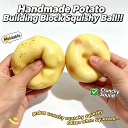 Crunchy Potato Squishy Stress Ball ASMR Fidget Toy Handmade Squeeze Ball Portable Anxiety Relief Sensory Toy for Adults Kids.