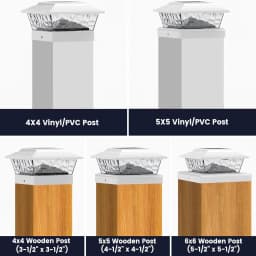 4/6/8 PacksSolar Post Cap Lights Outdoor LED, Warm White & Cool White Steady Dynamic Lighting Modes, IP65 Waterproof Solar Powered Fence Post Lights, Auto Dusk to Dawn, Fit 4x4 5x5 6x6 Wooden Vinyl Posts for Deck, Patio, Porch, Yard, Garden Decor