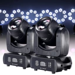 2PCS Beam Spot 120W Mini LED Moving Head Lighting with DMX512 8 Rotating Prisms DJ Bar Strobe Stage Effect