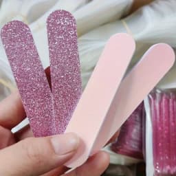 Glitter Nail Care Set - Nail Files, Buffing Crystal Stick, Heart-Shaped Sponge Blocks for Manicure and Pedicure