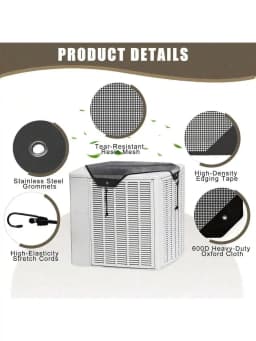 (32' X 32') Universal Outdoor Air Conditioner Cover 32x32 Inch - Your AC Unit Width Is 32 Inch'(Or Smaller)All-Season Waterproof