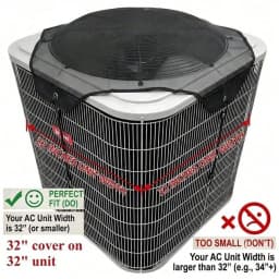 (32' X 32') Universal Outdoor Air Conditioner Cover 32x32 Inch - Your AC Unit Width Is 32 Inch'(Or Smaller)All-Season Waterproof