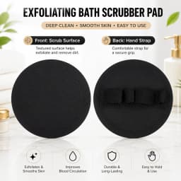 4pcs Black Exfoliating Bath Scrubber Body Scrubber Shower Back Scrubber Bath Massage Pad Dead Skin Remover Cleaning Tool