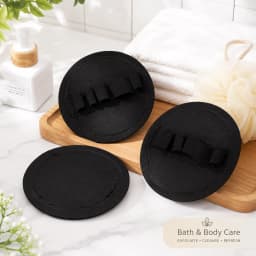 4pcs Black Exfoliating Bath Scrubber Body Scrubber Shower Back Scrubber Bath Massage Pad Dead Skin Remover Cleaning Tool