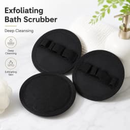 4pcs Black Exfoliating Bath Scrubber Body Scrubber Shower Back Scrubber Bath Massage Pad Dead Skin Remover Cleaning Tool