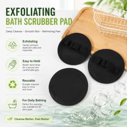 4pcs Black Exfoliating Bath Scrubber Body Scrubber Shower Back Scrubber Bath Massage Pad Dead Skin Remover Cleaning Tool