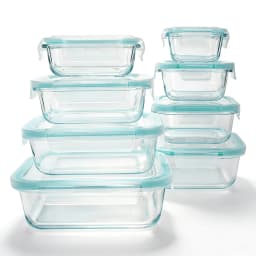 24 Pcs Glass Food Storage Containers Set Modern Clear Borosilicate Glass Meal Prep Containers Airtight Leakproof Teal Locking Lids Microwave Oven Safe Bento Box Bins For Kitchen Pantry Office Picnic Housewarming Gift