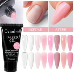 Ovanlee 12 Color Nail Crystal Extension Adhesive UV Solid, Paper Free Quick Extension Model Adhesive 30ml