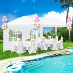 10x20/10x30 Party Tent & Outdoor Canopy (20-30+ Person Capacity) - Large White Event Shelter with Removable Sidewalls, Zipper Doors, Heavy-Duty Stakes, and Ropes for Weddings, BBQs, Backyards, and Celebrations(white)