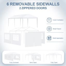 10x20/10x30 Party Tent & Outdoor Canopy (20-30+ Person Capacity) - Large White Event Shelter with Removable Sidewalls, Zipper Doors, Heavy-Duty Stakes, and Ropes for Weddings, BBQs, Backyards, and Celebrations(white)