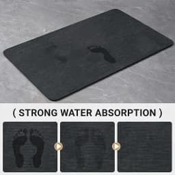 Square Kitchen Rug Diatomaceous Earth Stone Mat Rubber Bottom Anti Slip Water Absorbent Thick Floor Rug for Toilet