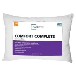 Comfort Complete Standard/Queen Size Bed Pillow 20"X28", Hypoallergenic Antimicrobial Pillow with Moisture‑Wicking Microfiber Cover