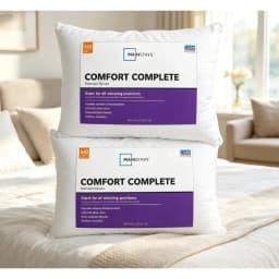 Comfort Complete Standard/Queen Size Bed Pillow 20"X28", Hypoallergenic Antimicrobial Pillow with Moisture‑Wicking Microfiber Cover