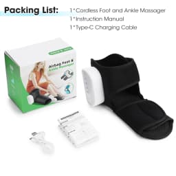 Cordless Ankle Brace Dual-Airbag Kneading Ankle Wrap Foot Protector Electric Heating Ankle Guard Band For Plantar Fasciitis Swelling Relief