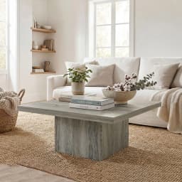 Homcom Square Coffee Table 1.6" Thick Tabletop 31.5"X31.5" Gray Wood Grain