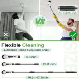 Electric Bathroom Cleaning Brush, Cordless Spin Scrubber Full Body Waterproof IPX7 With Adjustable Handle, 8 Replaceable Brush Heads For Bathtub/Kitchen/Window/Home.