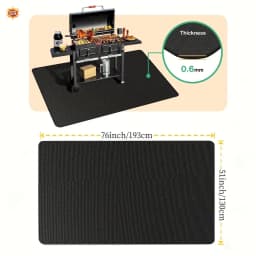 Double-Sided Fireproof Heat-Resistant BBQ Grill Mat - Waterproof Oilproof Protector for Outdoor Grills, Fireplaces, Easy to Clean Mul