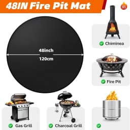 Double-Sided Fireproof Heat-Resistant BBQ Grill Mat - Waterproof Oilproof Protector for Outdoor Grills, Fireplaces, Easy to Clean Mul