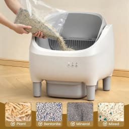 Cumrige Smart Self‑Cleaning Cat Litter Box, App WiFi Control Automatic Cat Toilet, Large Capacity Anti‑Pinch Safety Odor Removal for Multiple Cats Home Use
