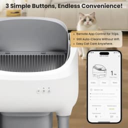 Cumrige Smart Self‑Cleaning Cat Litter Box, App WiFi Control Automatic Cat Toilet, Large Capacity Anti‑Pinch Safety Odor Removal for Multiple Cats Home Use
