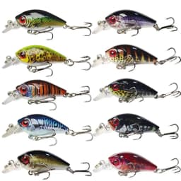 10pcs Lifelike Mini Fishing Lures Set Assorted Bionic Minnow Crankbaits