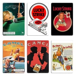 Vintage 1940'S Lucky Strike Cigarettes Ad Metal Signs Wall Cave Bar Cave Customize Plates Tin sign Posters