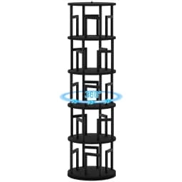 5-Tier Rotating Bookshelf Tower, 360° Spinning Corner Bookcase Holds 100+ Books, 63in Narrow Floor Storage Shelf For Home Office