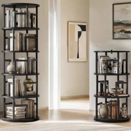 5-Tier Rotating Bookshelf Tower, 360° Spinning Corner Bookcase Holds 100+ Books, 63in Narrow Floor Storage Shelf For Home Office