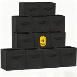 12 Pack Storage Cubes 13 Inch Modern Grey Fabric Storage Bins Collapsible Closet Storage Boxes Organizer Container Unit With Dual Handles For Shelves Clothes Toys Nursery Bedroom Housewarming Gift