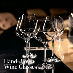 Hand Blown Red Wine Glasses Set of 4,23 oz Crystal Burgundy Wine Glasses With Long Stem,Lead-Free Premium Wine Glass-Unique Gift for Wedding, Anniversary, Party and Home