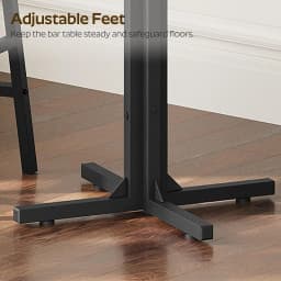 Round Bar Table Set of 2, Counter Height Pub Table, Bar Height Cocktail Table, Versatile Use, for Dining Room, Kitchen, Bar, Pub, Cafe, Black BT10L2BB