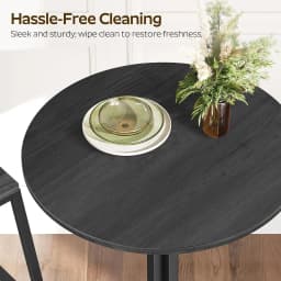 Round Bar Table Set of 2, Counter Height Pub Table, Bar Height Cocktail Table, Versatile Use, for Dining Room, Kitchen, Bar, Pub, Cafe, Black BT10L2BB