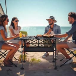 Outdoor Folding Portable Picnic And Camping Table, Aluminum Roll-Up Table With Easy-To-Carry Bags, Suitable For Indoor And Outdoor Use, Camping, Beaches, Backyards, Barbecues, Parties, Terraces, Picnics