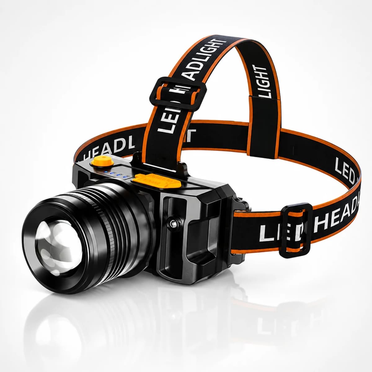 LED Headlamp Rechargeable with Adjustable Strap – Hands-Free Outdoor, Camping, Hiking, Running, Work Light