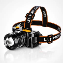 LED Headlamp Rechargeable with Adjustable Strap – Hands-Free Outdoor, Camping, Hiking, Running, Work Light