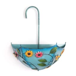 Farmhouse Umbrella-Shaped Wall-Mounted Metal Flower Basket Large Hanging Planter with Drainage Holes for Indoor/Outdoor Herbs Or Flowers Iron Art Decorative Plant Stand