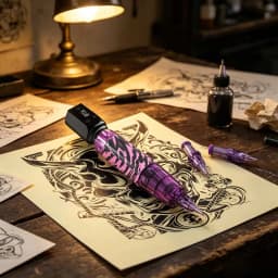 Tattoo Pen Machine Kit with LCD Smart Display, 1100mAh Large Capacity Rechargeable Battery, Includes 10 Cartridge Needles & 7 Color Tattoo Inks, All-in-One Complete Tattoo Supply Kit for Beginners, Premium Tattoo Equipment as a Holiday Festival Gift