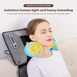 Ekmoey Full Body Massager Mat with Heat & Movable Shiatsu Neck Back Massager Pillow, Lumbar Traction & Relax,9 Vibration Motors & Back Heating Pad,Full Body Massager for Neck Back Waist Hip Leg, Massage Gift For Mom/Dad/Women/Men, Christmas Gift