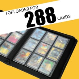 Waterproof Faux Leather Card Storage Album, Side‑Loading 288 Slots Zipper Binder for Toploader Trading Card Collectors