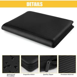 Waterproof Faux Leather Card Storage Album, Side‑Loading 288 Slots Zipper Binder for Toploader Trading Card Collectors